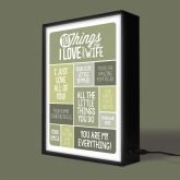 Thumbnail 9 - Personalised 10 Things I Love About My Wife Light Box