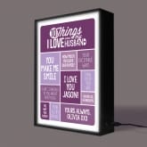 Thumbnail 4 - Personalised 10 Things I Love About My Husband Light Box
