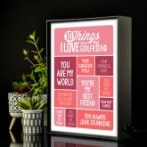 Thumbnail 1 - Personalised 10 Things I Love About My Girlfriend Light Box