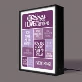 Thumbnail 4 - Personalised 10 Things I Love About My Girlfriend Light Box