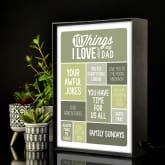 Thumbnail 1 - Personalised 10 Things I Love About Dad Light Box