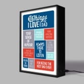 Thumbnail 2 - Personalised 10 Things I Love About Dad Light Box