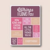 Thumbnail 10 - Personalised 10 Things I Love About You Canvas