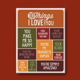 Thumbnail 7 - Personalised 10 Things I Love About You Canvas