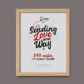 Thumbnail 2 - Sending Love Distance Personalised Poster