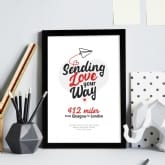 Thumbnail 1 - Sending Love Distance Personalised Poster