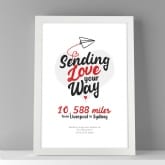 Thumbnail 2 - Sending Love Distance Personalised Poster
