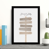 Thumbnail 1 - Personalised Anniversary Sign Post Print