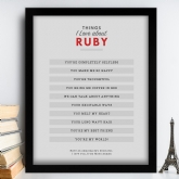 Thumbnail 1 - Personalised Things I Love About.... Print 