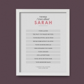 Thumbnail 2 - Personalised Things I Love About.... Print 