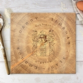 Thumbnail 1 - Personalised Wood Effect Family Tree Coat of Arms Chopping Board