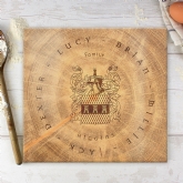 Thumbnail 4 - Personalised Wood Effect Family Tree Coat of Arms Chopping Board