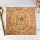 Thumbnail 2 - Personalised Wood Effect Family Tree Coat of Arms Chopping Board