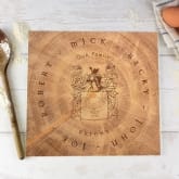 Thumbnail 3 - Personalised Wood Effect Family Tree Coat of Arms Chopping Board