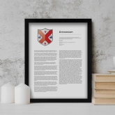 Thumbnail 1 - Modern Personalised Surname History and Coat of Arms Prints