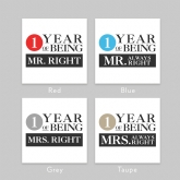 Thumbnail 6 - Set of Two 1 Year of Being Right Mr and Mrs Mugs