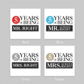 Thumbnail 6 - Set of Two 5 Years of Being Right Mr and Mrs Mugs