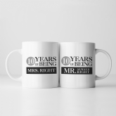 Thumbnail 1 - Set of Two 10 Years of Being Right Mr and Mrs Mugs
