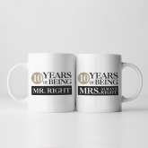 Thumbnail 3 - Set of Two 10 Years of Being Right Mr and Mrs Mugs
