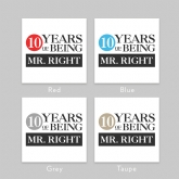 Thumbnail 6 - Set of Two 10 Years of Being Right Mr and Mrs Mugs