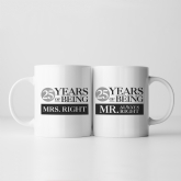 Thumbnail 3 - Set of Two 25 Years of Being Right Mr and Mrs Mugs