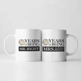 Thumbnail 3 - Set of Two 30 Years of Being Right Mr and Mrs Mugs