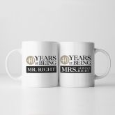 Thumbnail 1 - Set of Two 40 Years of Being Right Mr and Mrs Mugs