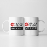 Thumbnail 2 - Set of Two 40 Years of Being Right Mr and Mrs Mugs