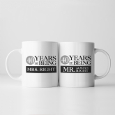 Thumbnail 3 - Set of Two 40 Years of Being Right Mr and Mrs Mugs