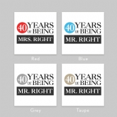 Thumbnail 6 - Set of Two 40 Years of Being Right Mr and Mrs Mugs
