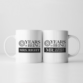 Thumbnail 4 - Set of 2 Personalised Years of Being Right Mr and Mrs Mugs