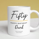 Thumbnail 1 - Personalised Classy 50th Birthday Mug