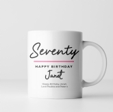 Thumbnail 3 - Personalised Classy 70th Birthday Mug