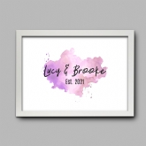 Thumbnail 4 - Personalised Watercolour Couple's Names Print