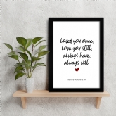 Thumbnail 1 - Personalised Always Love You Print