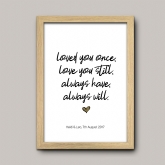 Thumbnail 5 - Personalised Always Love You Print