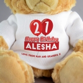 Thumbnail 2 - Personalised 21st Birthday Balloon Teddy Bear