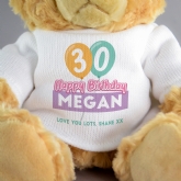 Thumbnail 2 - Personalised 30th Birthday Balloon Teddy Bear