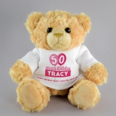 Thumbnail 1 - Personalised 50th Birthday Balloon Teddy Bear