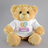 Thumbnail 1 - Personalised 70th Birthday Balloon Teddy Bear