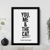Thumbnail 1 - Personalised You, Me & The Cat(s) Name Print with Frame Options