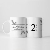 Thumbnail 1 - Botanical Personalised 2nd Wedding Anniversary Mug