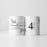 Thumbnail 1 - Botanical Personalised 4th Wedding Anniversary Mug