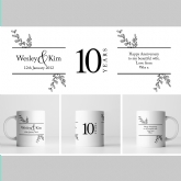 Thumbnail 2 - Botanical Personalised 10th Wedding Anniversary Mug