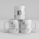 Thumbnail 3 - Botanical Personalised 10th Wedding Anniversary Mug