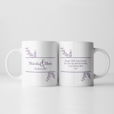 Thumbnail 9 - Personalised Personalised Botanical 20th Wedding Anniversary Mug
