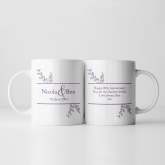 Thumbnail 9 - Personalised Personalised Botanical 20th Wedding Anniversary Mug