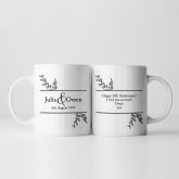 Thumbnail 10 - Botanical Personalised 25th Wedding Anniversary Mug