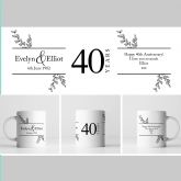 Thumbnail 2 - Botanical Personalised 40th Anniversary Mug