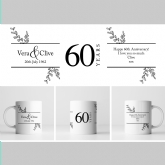 Thumbnail 2 - Botanical Personalised 60th Wedding Anniversary Mug